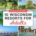 The photos show a variety of different swimming pools, including indoor and outdoor pools, water slides, and lazy rivers. There are also photos of different resort buildings, including hotels, lodges, and cabins. The photos are all in color.