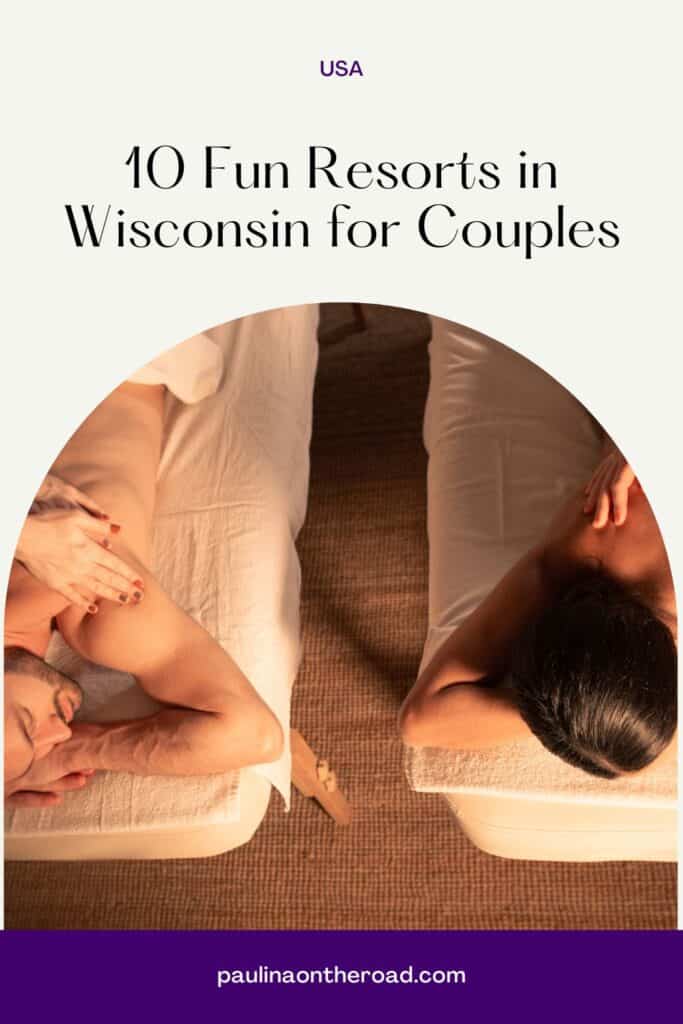pin with a couple enjoying a massage in Wisconsin