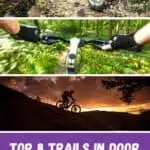 Pin with three images related to biking and bike trails, text below pin reads: Top 8 trails in Door County Wisconsin