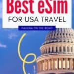 esim for usa travel pin with image from capitol