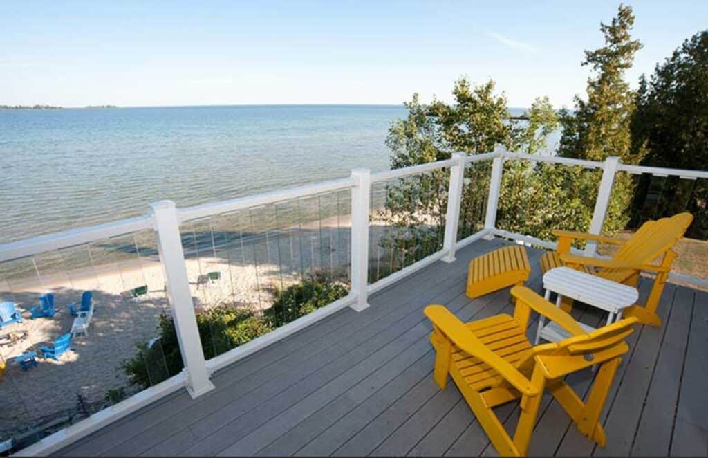 view on lake michigan from of one the best door county cabins on lake Michigan