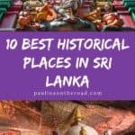 a pin with temples of sri lanka and historic places in sri lanka