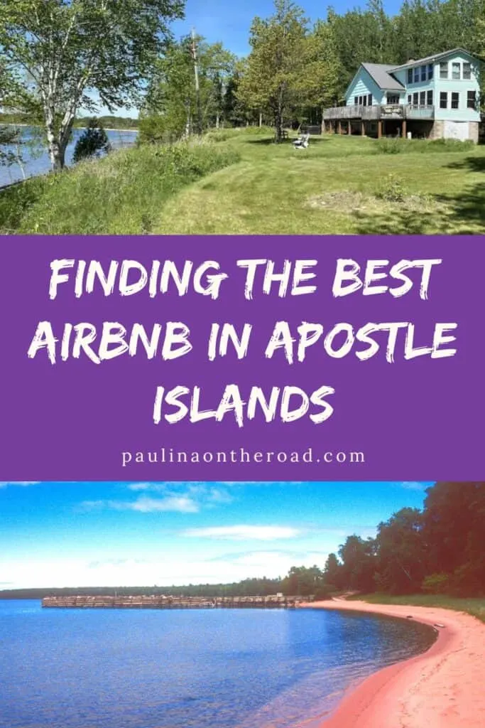 a pin with 2 photos at airbnb in Apostle Islands, Wisconsin