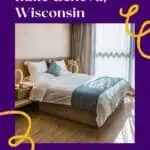 a pin with a bedroom with a cozy room at Lake Geneva, Wisconsin.
