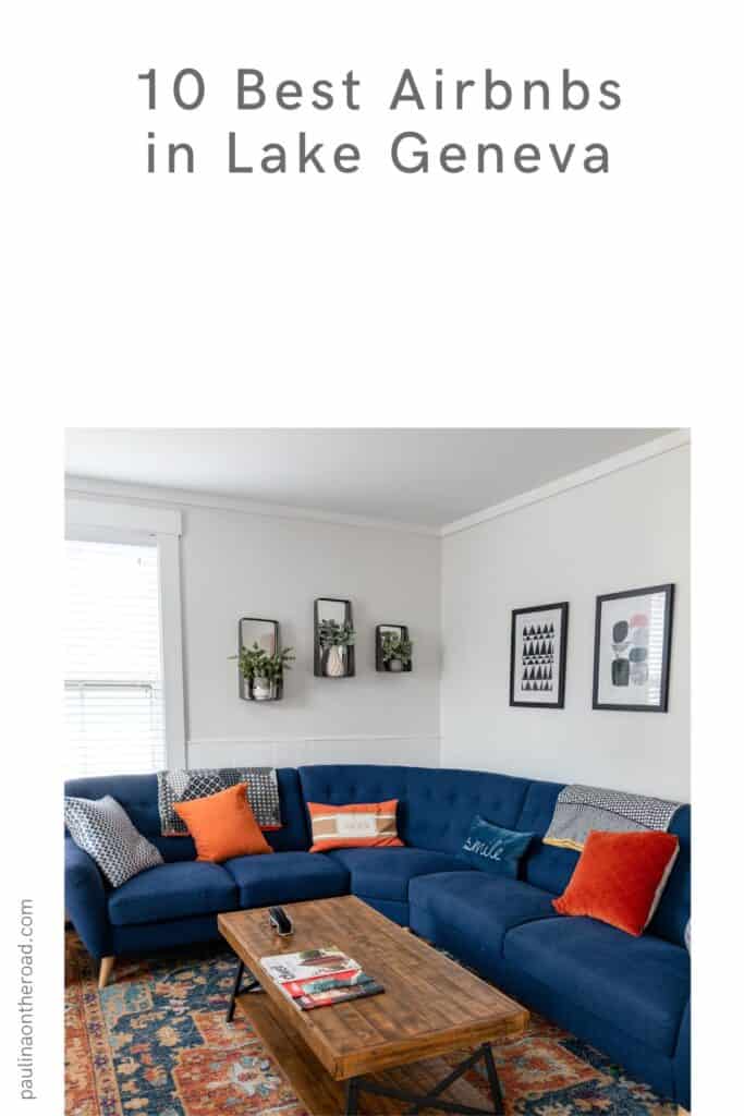 a pin with a living room with a blue sofa in Lake Geneva, Wisconsin