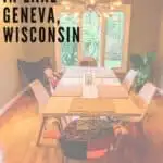 a pin with a table in a living room in Lake Geneva, Wisconsin.