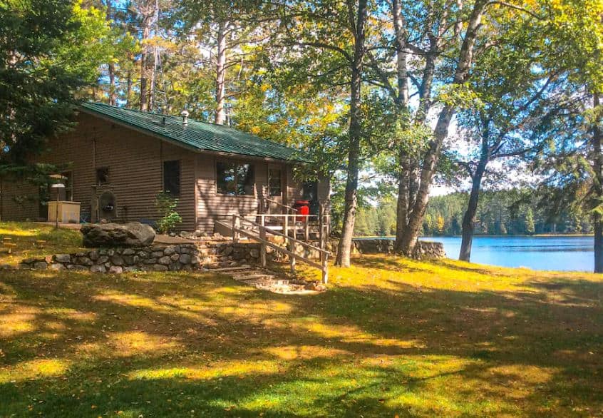 exterior of the the Peaceful Lakefront Cabin, Eagle River, Wisconsin
