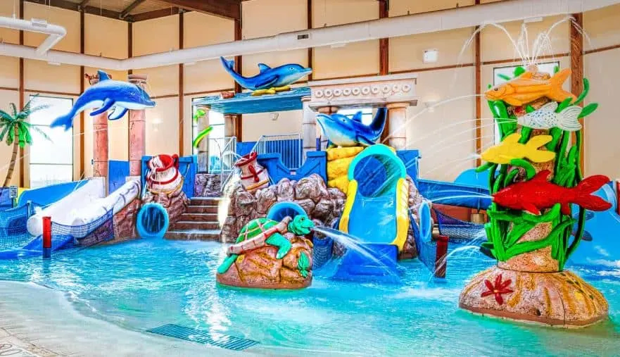 fun indoor water slides at Grand Marquis Waterpark Hotel & Suites, Wisconsin Dells