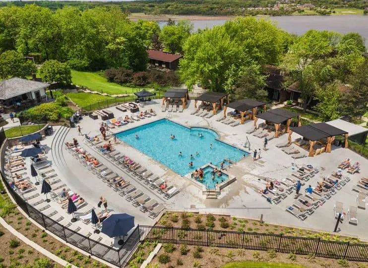 outside pool at The Spa at Geneva Ridge Resort. southern wisconsin resorts