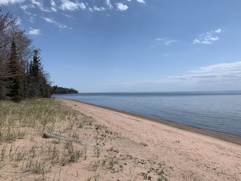 the private beach at the Home with Private Beach Apostle Island - 14 Unique Airbnb in Apostle Islands
