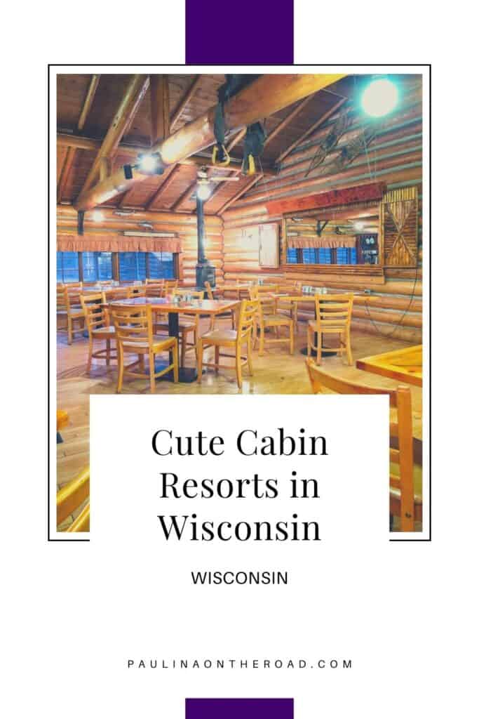 a pin with a wooden living room at one of the best cabin resorts in Wisconsin