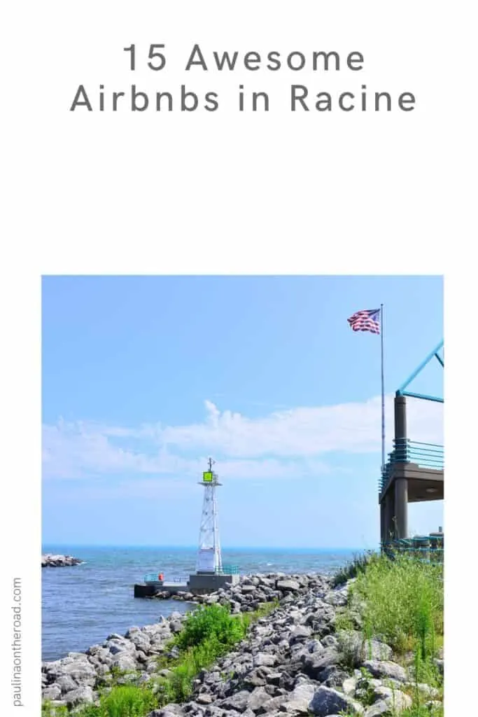 a pin with a lighthouse in Racine that close to airbnbs in Racine, wisconsin