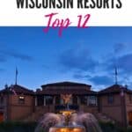 a pin with the exterior of one of the best Southern Wisconsin resorts