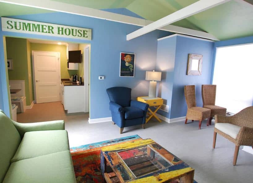 interior of the summer house at Homestead Suites in Door County