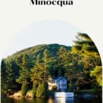 a pin with one of the best Airbnbs in Minocqua located by the lake, Wisconsin