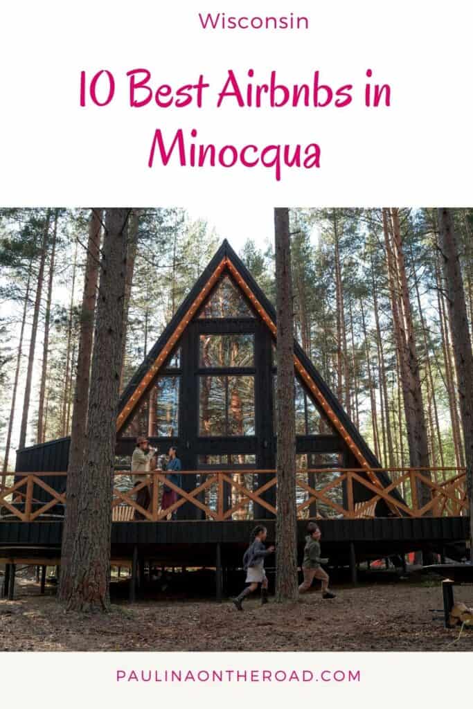 a pin with one of the best Airbnbs in Mincqua, Wisconsin
