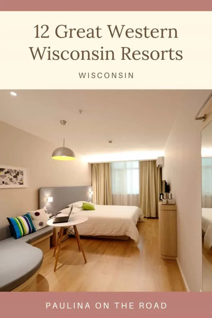 a pin with a bedroom at one of the best Western Wisconsin resorts. 