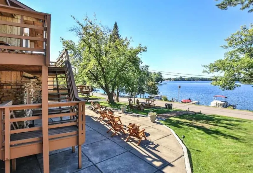 exterior of the Lakefront condo with balcony, Minocqua, Wisconsin