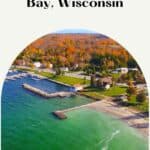 a pin with a lake in Sister Bay, where you can find the best hotels in Sister Bay