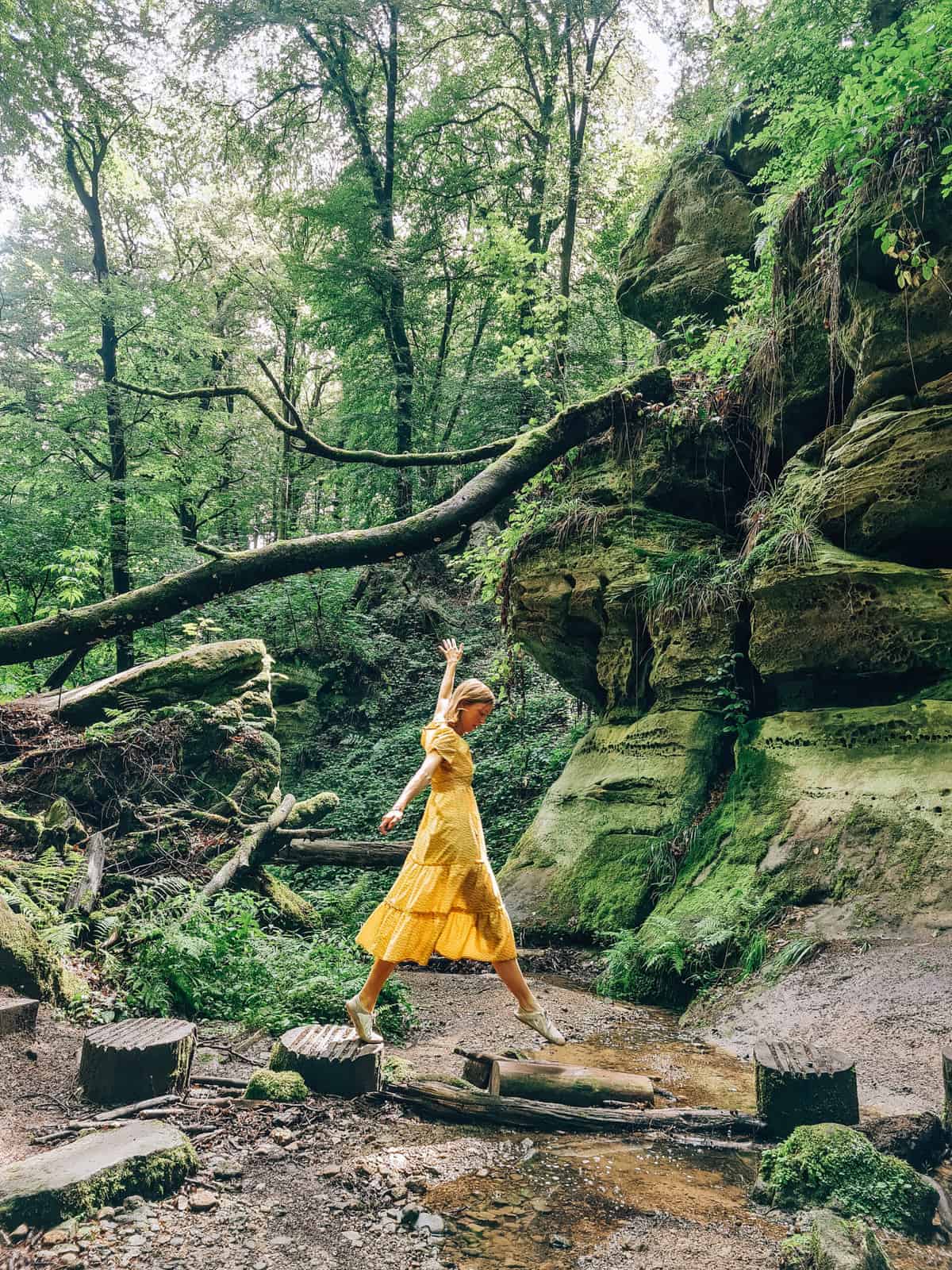 walking in mullerthal region, luxembourg