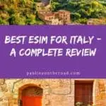 2 images of italy with a pin for te post best esim in italy