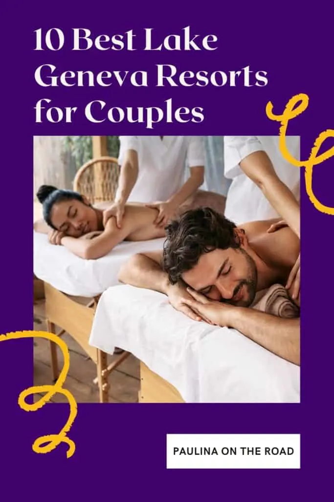 a pin with a couple having a massage at one of the best Lake Geneva resorts for couples. 