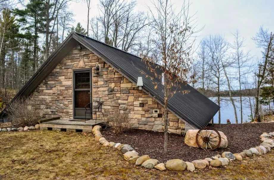 A-Frame house with lake view called Charming Secluded Cabin on Mitten Lake, Lac du Flambeau, Wisconsin