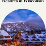 a pin with an aerial view of one of the best winter resorts in Wisconsin.