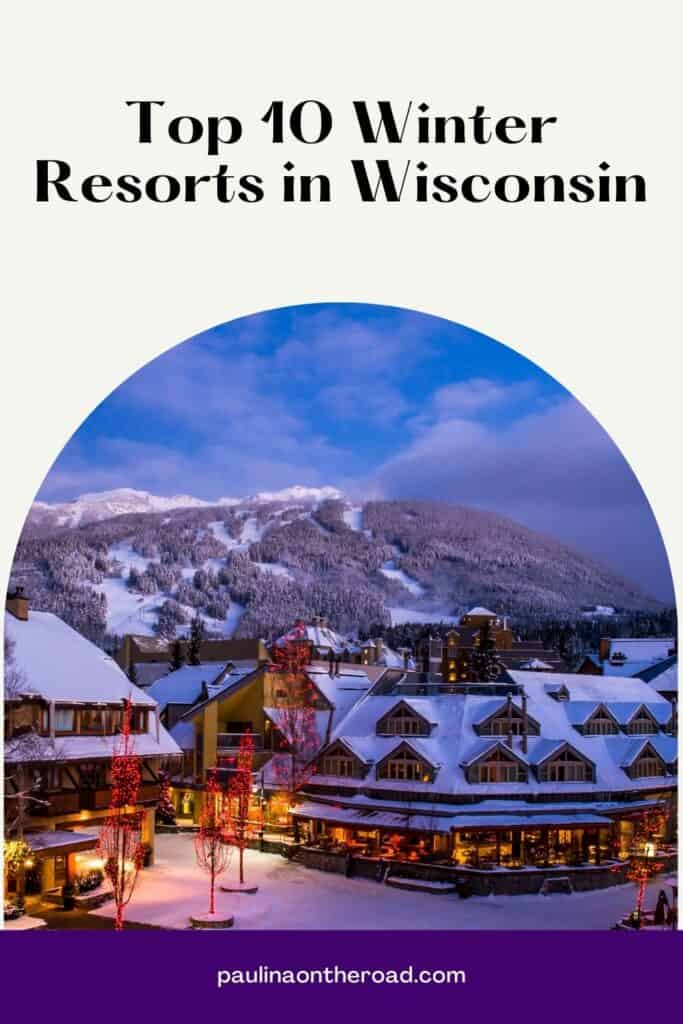 a pin with an aerial view of one of the best winter resorts in Wisconsin. 