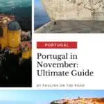 a pin with images from sintra, lisbon and algarve in november