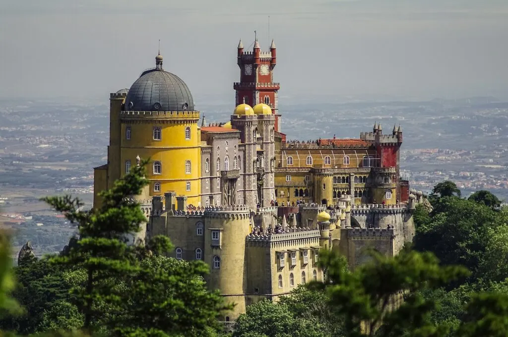 view on sintra castle, portugal near lisbon
