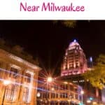 a pin with a street at night where you can find some of the best Lake Resorts Near Milwaukee.