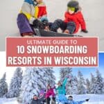 a pin with 2 photos related to Best Snowboarding Resorts in Wisconsin