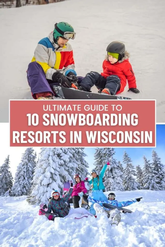 a pin with 2 photos related to Best Snowboarding Resorts in Wisconsin