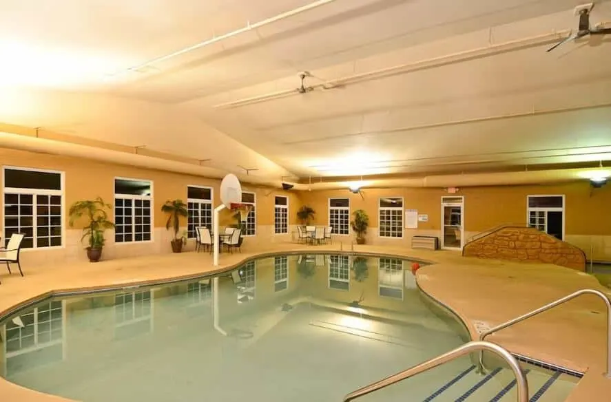 outdoor pool at the Crandon Inn and Suites in Crandon, WI