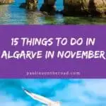 a pin with 2 photos of algarve in november
