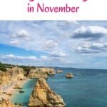 a pin with a view on cliffs in algarve in november