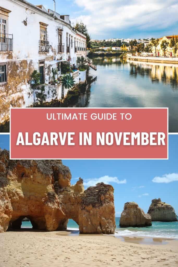 a view on algarve in november with cliff beaches