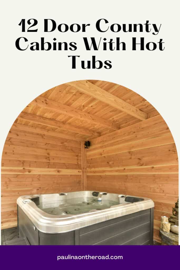 a pin with a hot tub in a wooden room at one of the best Door County cabins with hot tubs.