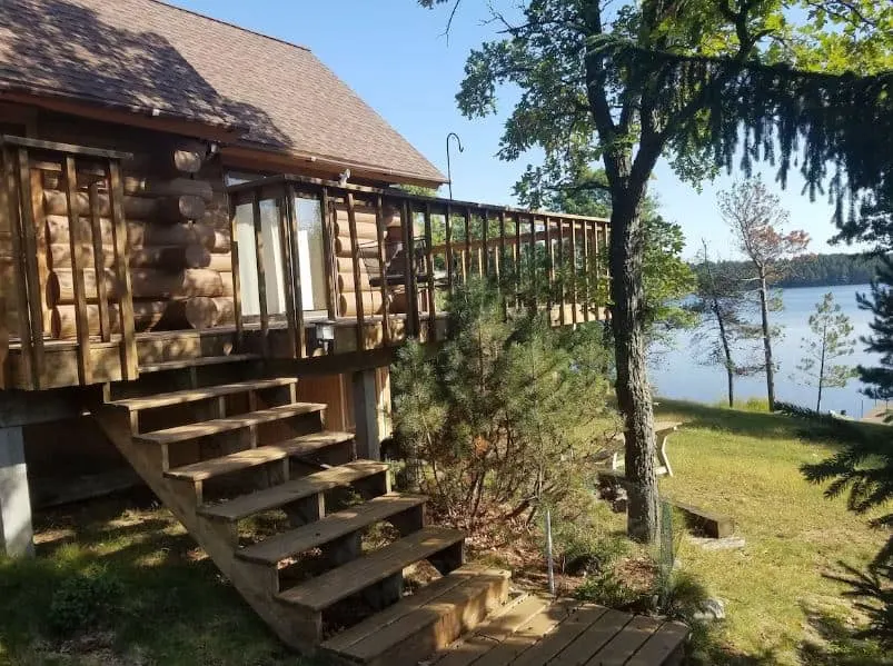 Private cabin on lake with pontoon in Gordon, Wisconsin