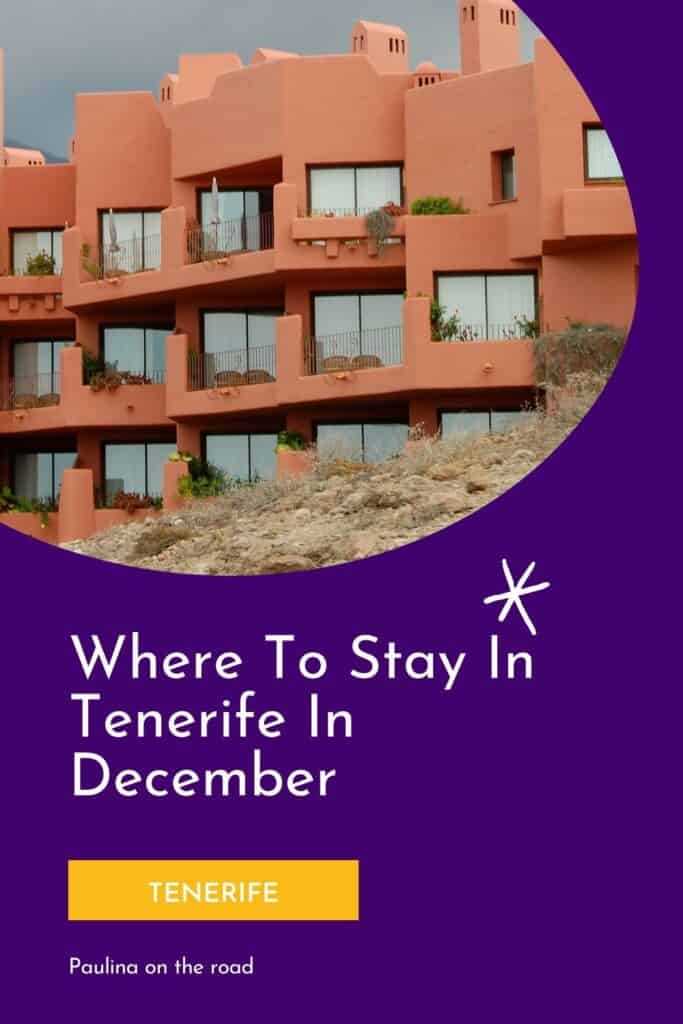 a pin with the exterior of a hotel in tenerife, Where To Stay In Tenerife In December