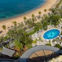 aerial view of Sir Anthony hotel with beachfront location in Playa de las Americas, Tenerife, where to stay in Tenerife in Winter