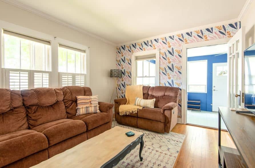 cozy living area at the Home with porch and relaxing outdoor space in Lake Geneva, Wisconsin