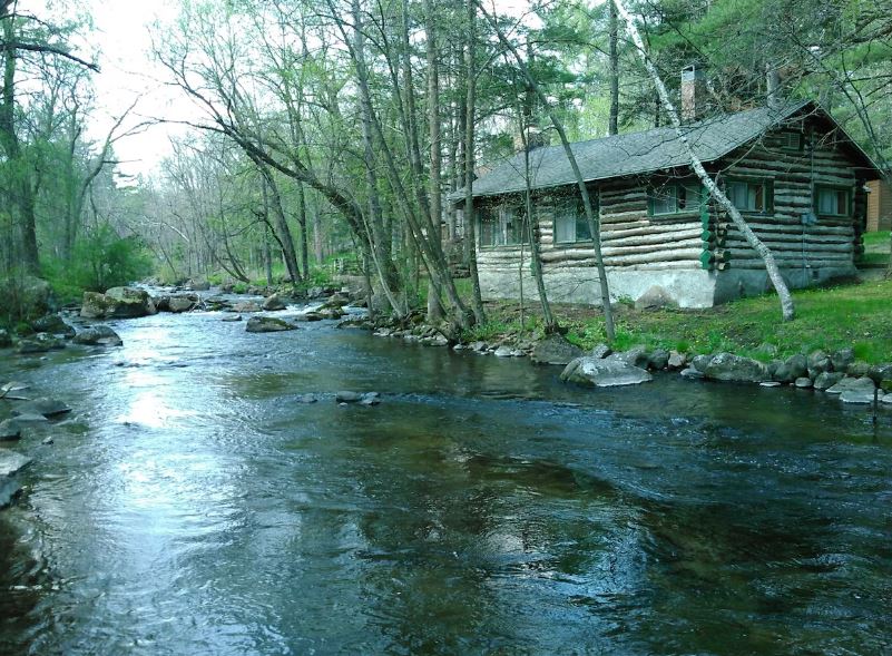 river that flows next to the Ghost cabin in Waushara County in Saxeville, Wisconsin