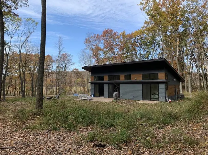 the exterior of the Beautiful Contemporary home in Devils Lake, Wisconsin