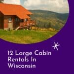 a pin with a house on a hill, one of the best large cabin rentals in Wisconsin