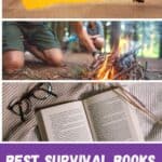 a pin with 3 photos related to the best survival books non-fiction.
