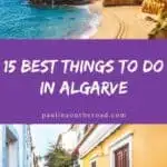 a pin about the best things to do in algarve with two images of a beach and old town