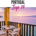a pin with a balcony with sea view at sunset at one of the best Airbnbs in Portugal