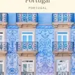 a pin with the exterior of a building where you can find the best Airbnbs in Portugal